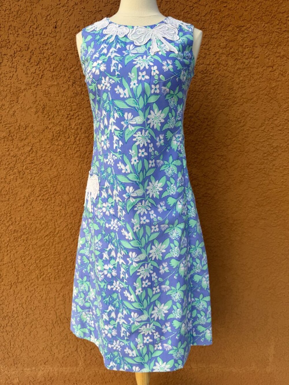 "The Lilly" Vintage 1960's Lilly Pulitzer PURPLE Floral Dress - Crochet Detail